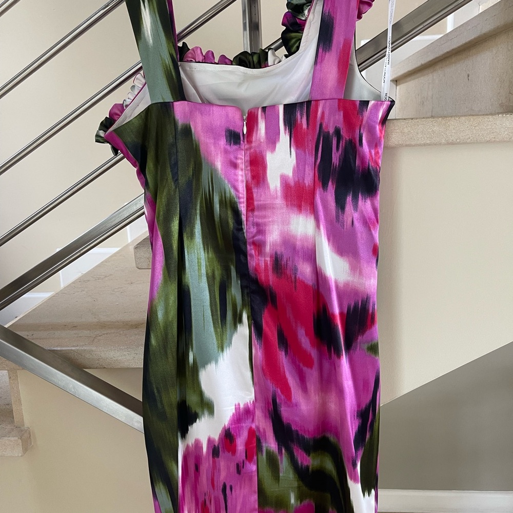 Pink Floral elegant Ruffle Dress - Picture 5 of 12